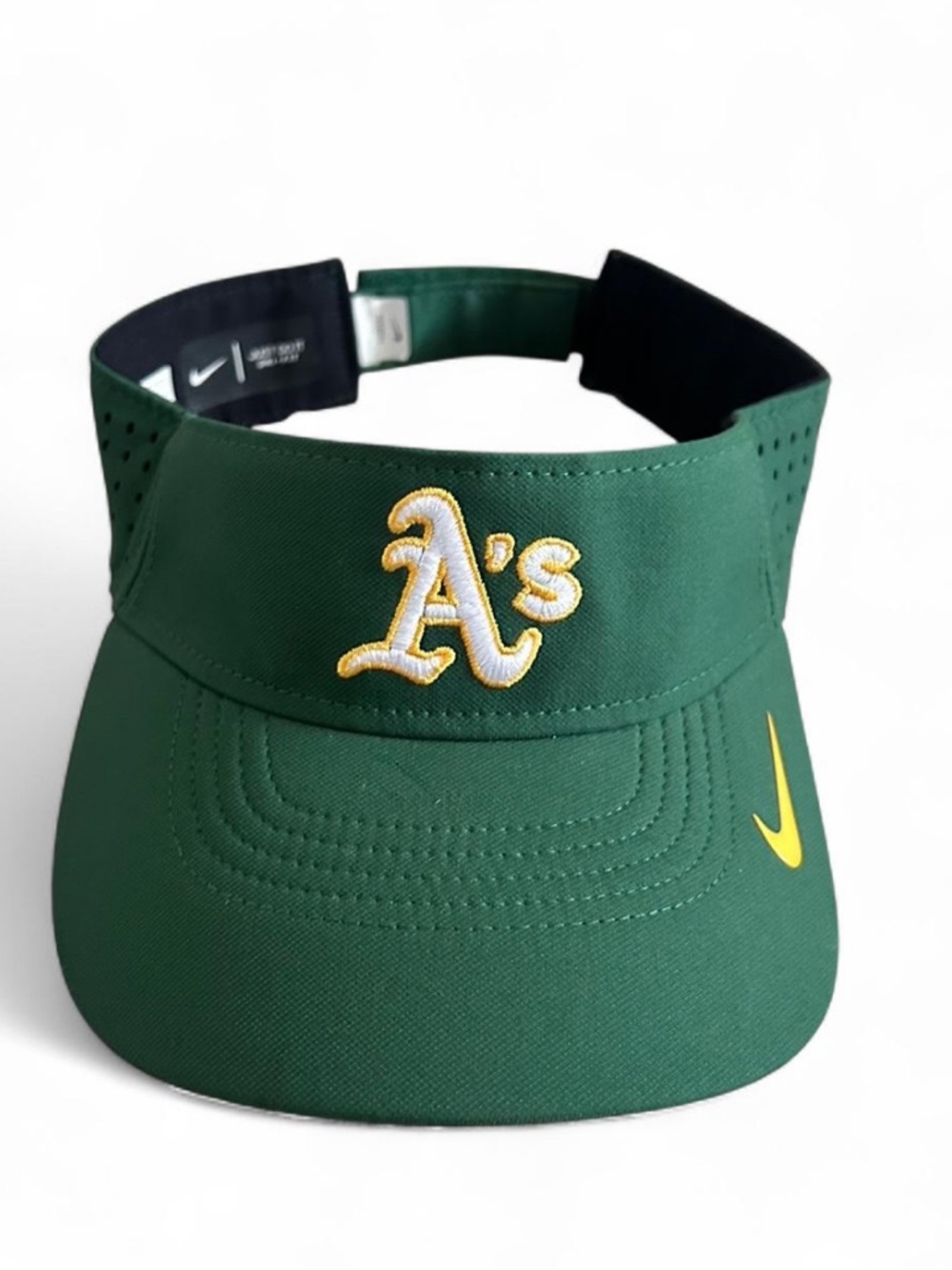 Nike Oakland A's Green Visor with Yellow Logo